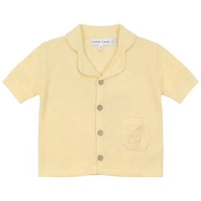 Charlotte & George Kids'  Short Sleeve Knit Shirt Jacket In Yellow