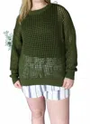 Charlotte Avery Archie Oversized Sweater In Olive Green In Green
