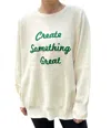 Charlotte Avery Create Something Great Sweater In Ivory In Multi