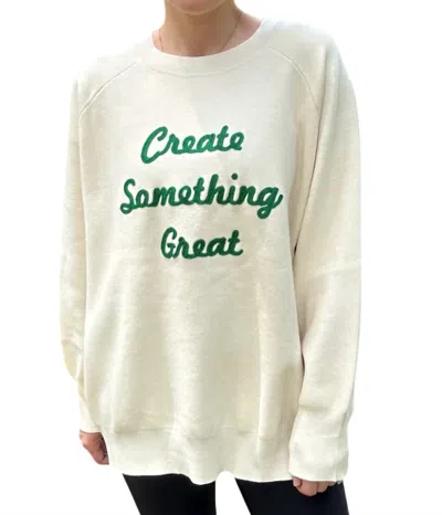 Charlotte Avery Create Something Great Sweater In Ivory In Multi