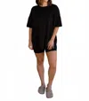 Charlotte Avery Everly Oversized Tee & Short Set In Black In Black
