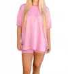 Charlotte Avery Everly Oversized Tee & Short Set In Bubblegum In Pink