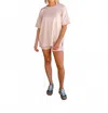 Charlotte Avery Everly Oversized Tee & Short Set In Stone In Pink