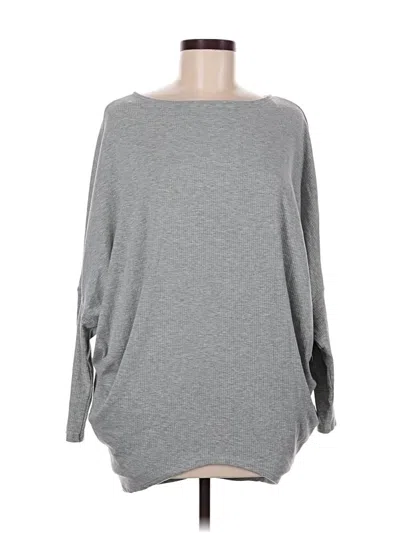 Pre-owned Charlotte Avery Long Sleeve Top Gray Boatneck Tops