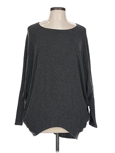 Pre-owned Charlotte Avery Long Sleeve Top Gray Boatneck Tops