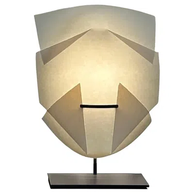 Pre-owned Charlotte Besson-oberlin Masque Table Lamp By , Cotton Paper & Brass In Sand
