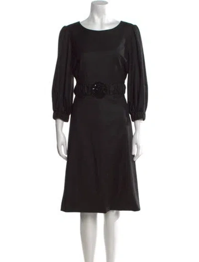 Pre-owned Charlotte Brody Bateau Neckline Knee-length Dress In Black