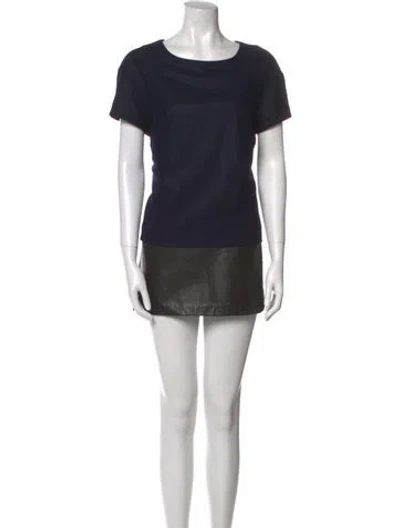 Pre-owned Charlotte Brody Bateau Neckline Mini Dress In Blue