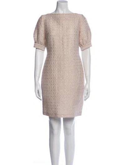 Pre-owned Charlotte Brody Bateau Neckline Mini Dress In Neutral