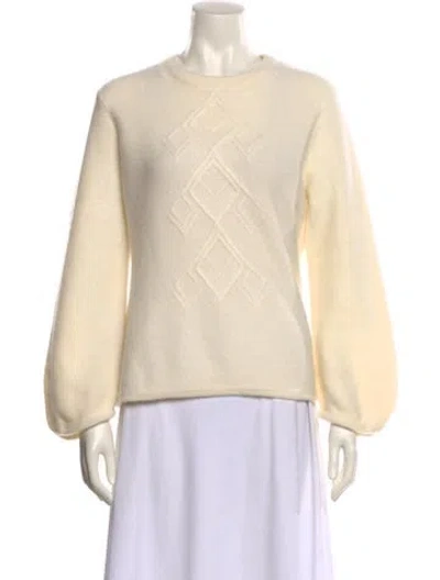 Pre-owned Charlotte Brody Cashmere Mock Neck Sweater In Yellow