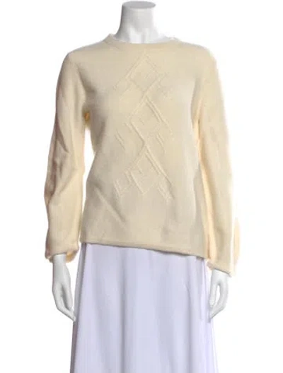 Pre-owned Charlotte Brody Cashmere Scoop Neck Sweater In Neutral