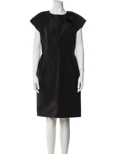 Pre-owned Charlotte Brody Crew Neck Knee-length Dress In Black