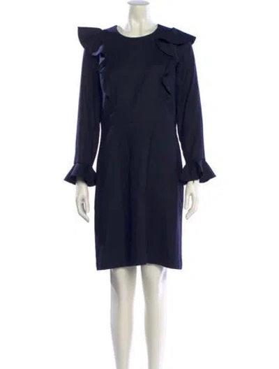 Pre-owned Charlotte Brody Crew Neck Knee-length Dress In Blue
