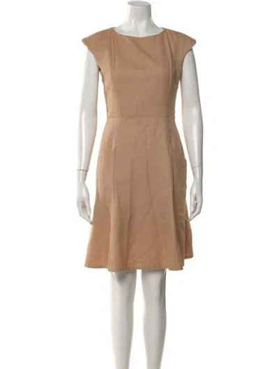 Pre-owned Charlotte Brody Crew Neck Knee-length Dress In Neutral