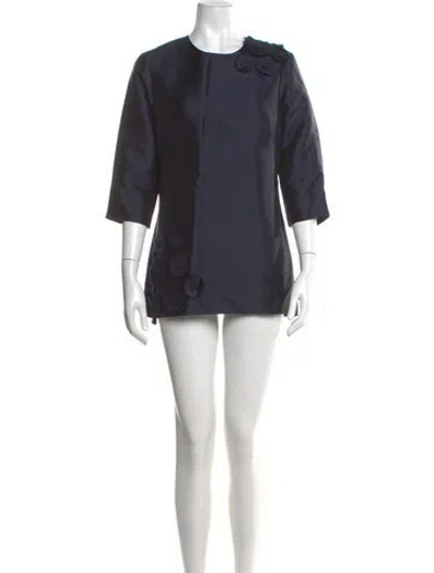 Pre-owned Charlotte Brody Crew Neck Mini Dress In Blue