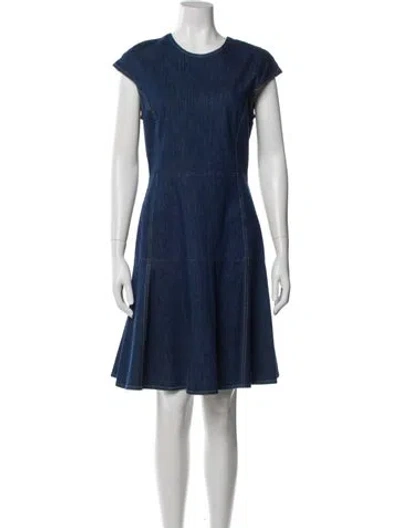 Pre-owned Charlotte Brody Crew Neck Mini Dress In Blue