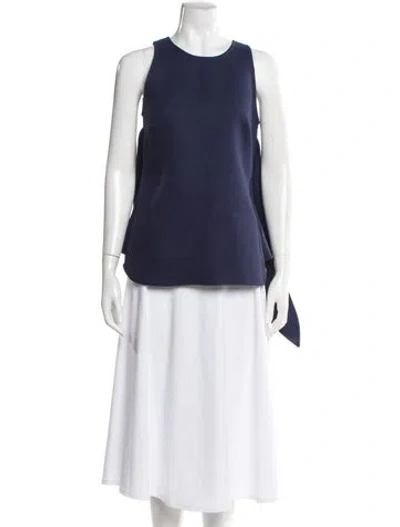 Pre-owned Charlotte Brody Crew Neck Sleeveless Top In Blue