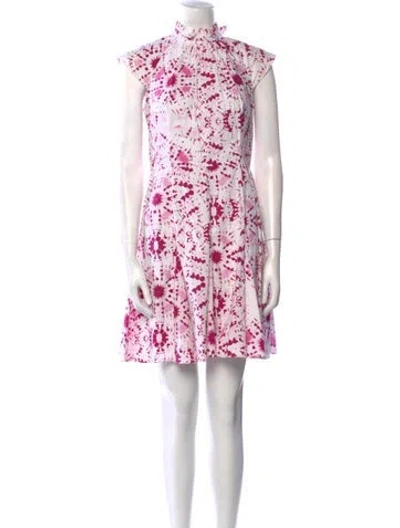 Pre-owned Charlotte Brody Floral Print Mini Dress In White