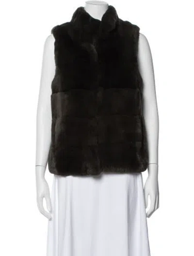 Pre-owned Charlotte Brody Fur Vest In Black