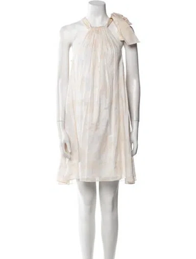 Pre-owned Charlotte Brody Halterneck Mini Dress In Neutral