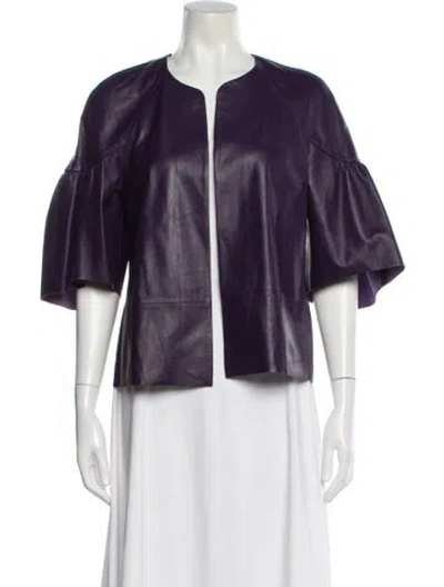 Pre-owned Charlotte Brody Leather Evening Jacket In Purple