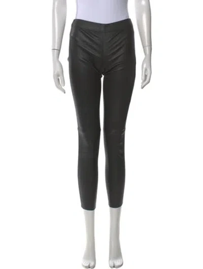 Pre-owned Charlotte Brody Leather Skinny Leg Pants In Black