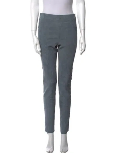 Pre-owned Charlotte Brody Leather Skinny Leg Pants In Blue