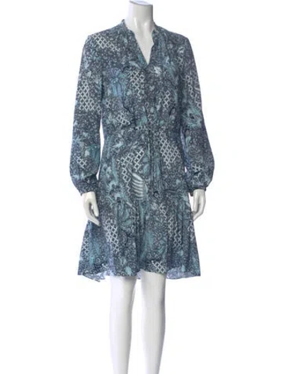 Pre-owned Charlotte Brody Printed Mini Dress In Blue