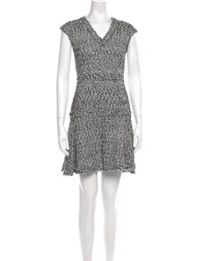 Pre-owned Charlotte Brody Printed Mini Dress In Gray