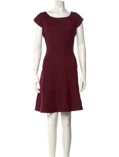 Pre-owned Charlotte Brody Scoop Neck Knee-length Dress In Burgundy