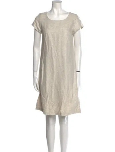 Pre-owned Charlotte Brody Scoop Neck Knee-length Dress In Neutral