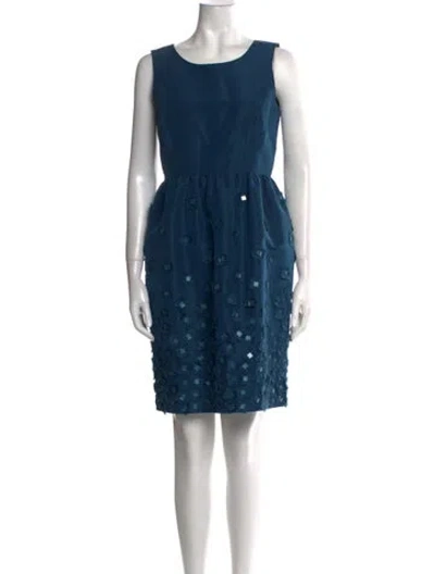 Pre-owned Charlotte Brody Scoop Neck Mini Dress In Blue