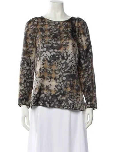 Pre-owned Charlotte Brody Silk Printed Blouse In Multi
