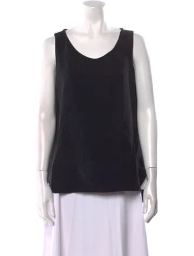 Pre-owned Charlotte Brody Silk Scoop Neck Top In Black