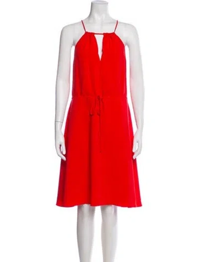 Pre-owned Charlotte Brody Square Neckline Knee-length Dress In Red