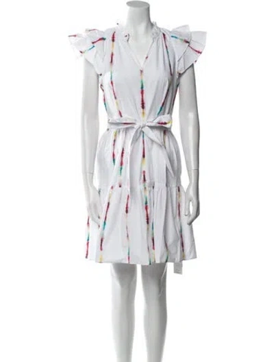 Pre-owned Charlotte Brody Striped Mini Dress In White