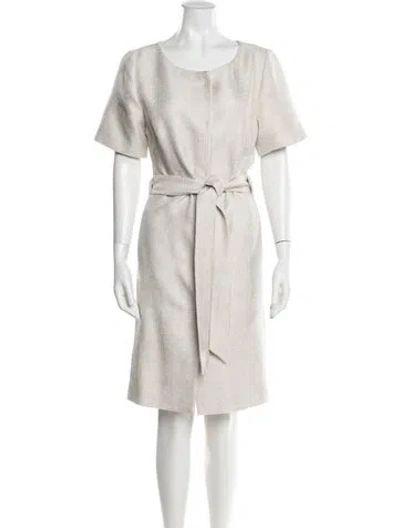 Pre-owned Charlotte Brody Tweed Pattern Knee-length Dress In Gray