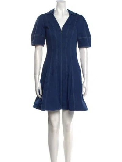 Pre-owned Charlotte Brody V-neck Mini Dress In Blue