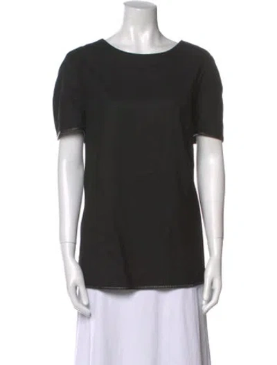 Pre-owned Charlotte Brody Wool Bateau Neckline T-shirt In Black