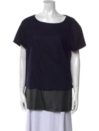 Pre-owned Charlotte Brody Wool Bateau Neckline T-shirt In Black