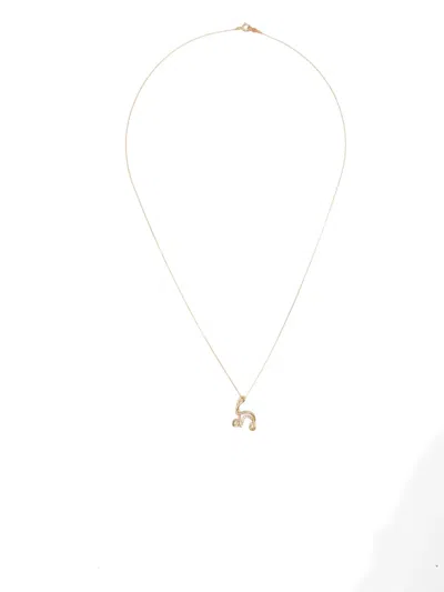 Charlotte Chesnais 18k Yellow Gold H Diamond Necklace