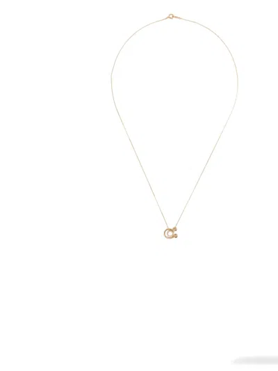 Charlotte Chesnais 18k Yellow Gold Letter A Diamond Necklace
