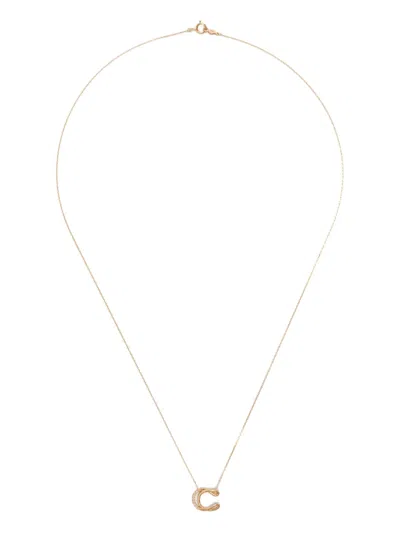 Charlotte Chesnais 18k Yellow Gold Letter C Diamond Necklace