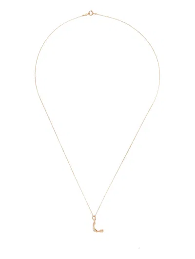 Charlotte Chesnais 18k Yellow Gold Letter L Diamond Necklace
