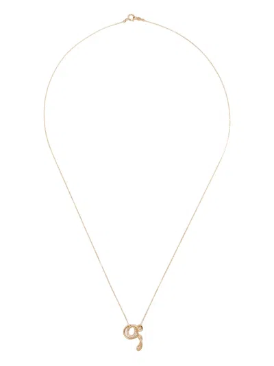 Charlotte Chesnais 18k Yellow Gold Letter Q Diamond Necklace