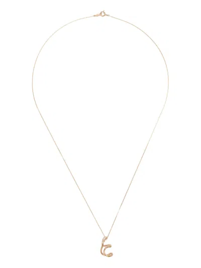 Charlotte Chesnais 18k Yellow Gold Letter T Diamond Necklace