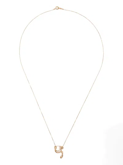 Charlotte Chesnais 18k Yellow Gold Y Diamond Necklace