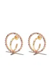 Charlotte Chesnais 18kt Yellow Gold Saturn Sapphire And Amethyst Medium Earrings In Pink Amethyst & Saph