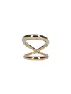 Charlotte Chesnais Double-band Gold Ring With X-shaped Crossbar In Gold