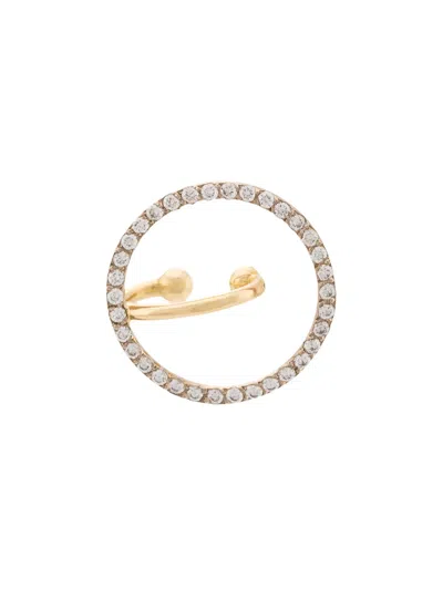 Charlotte Chesnais Crystal Ring Ear Cuff In Gold